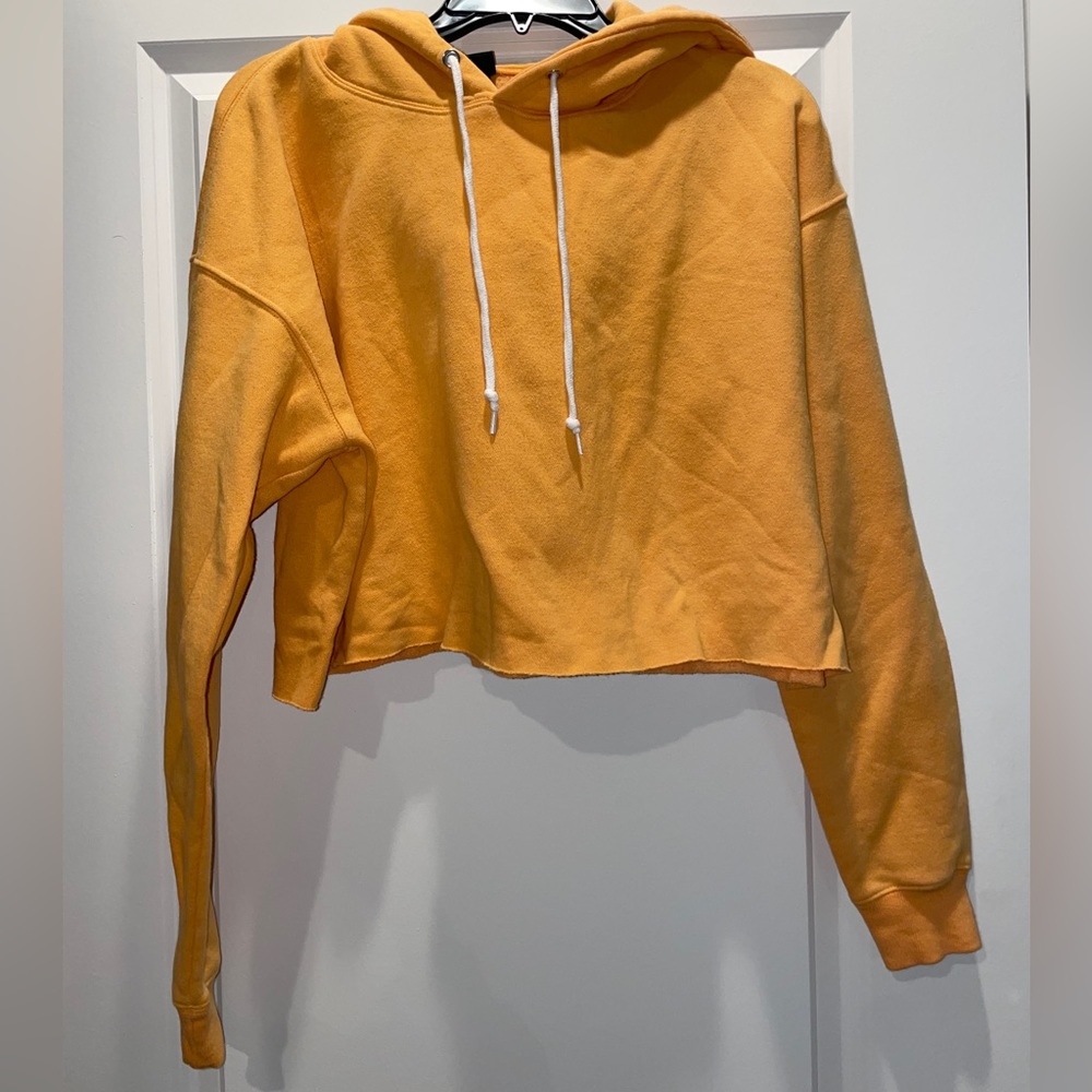 Orange Cropped Hoodie